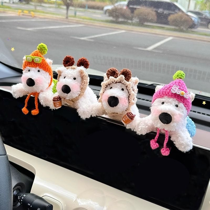 2025 New West Highland Car Ornament Car Screen Interior Decoration Central Control Screen Lying Doll Puppy Cute