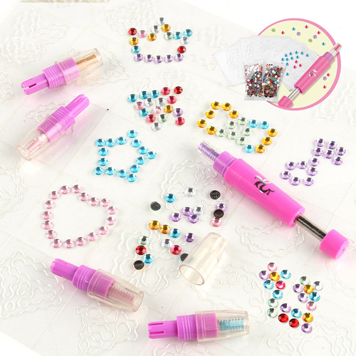 Amazon's new girls' play house hair accessories toy hair nail drill machine sticker DIY beauty toy