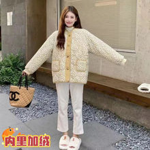 鹅黄色棉服女新款冬季棉衣韩系夹棉厚外套东北大花棉袄