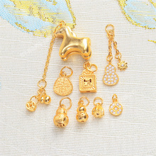 S925银镀金吊坠配饰DIY手链配件项链滴溜挂件水晶手串串珠银饰