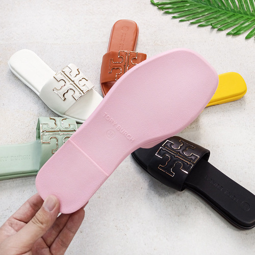Women's Leather Slip-On Slippers  New Style European and American Brand Slippers Cross-Border