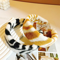 2023新款斑馬紋毛絨發箍女韓版簡約時尚頭箍網紅同款熱銷女生發卡