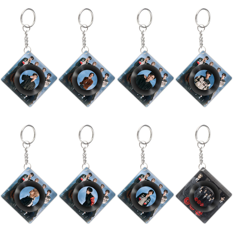 Jungkook Jimin V Jin Jhope Rm Suga Rotating Cd Acrylic Keychain Pendant Material