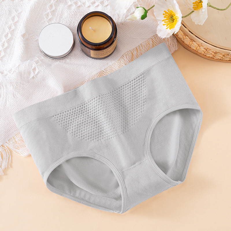 Ropa interior antibacteriana de la entrepierna del Algodón puro del vientre-Calentamiento de panal sin costuras de cintura media de las mujeres
