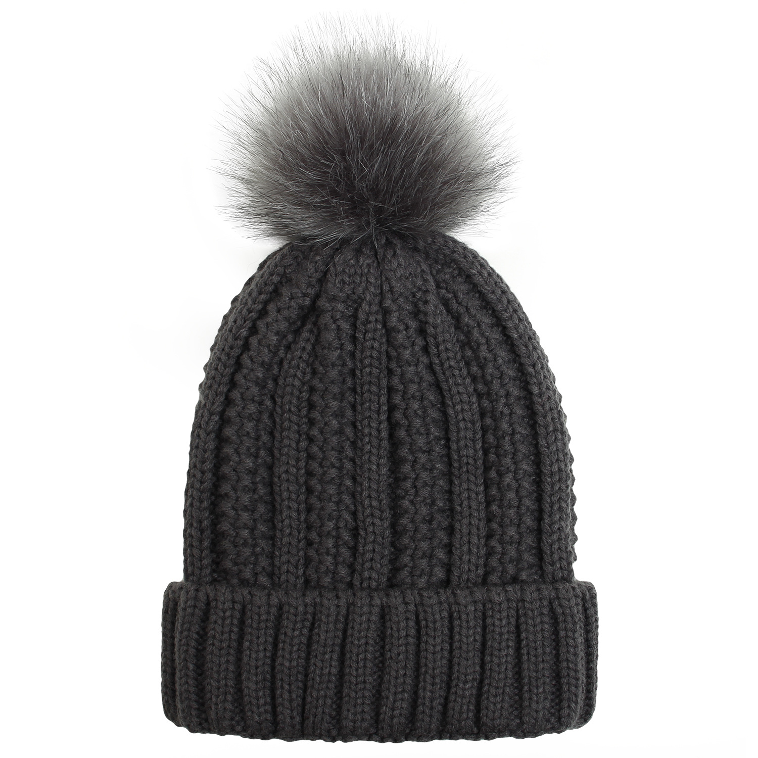 Simple Style Style Women's Simple Style Stripe Solid Color Pom Poms Wool Cap