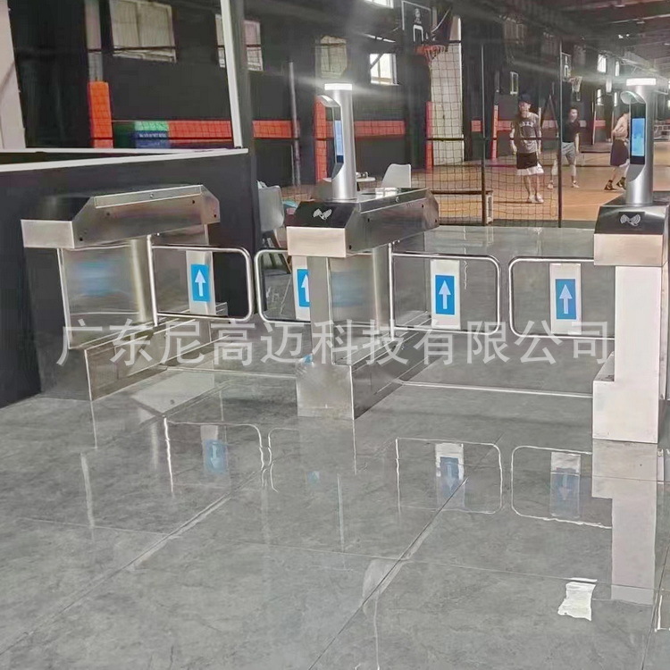 工厂仓库医院双通道桥式电动摆闸红外感应单向自动门禁半高旋转匝