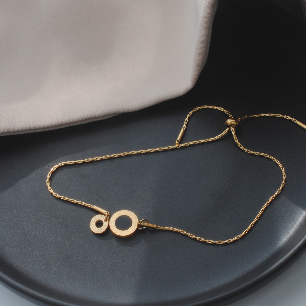 Números romanos apilados de múltiples capas pulsera femenina ins nicho diseño coreano simple personalidad estudiante novias mano joyería