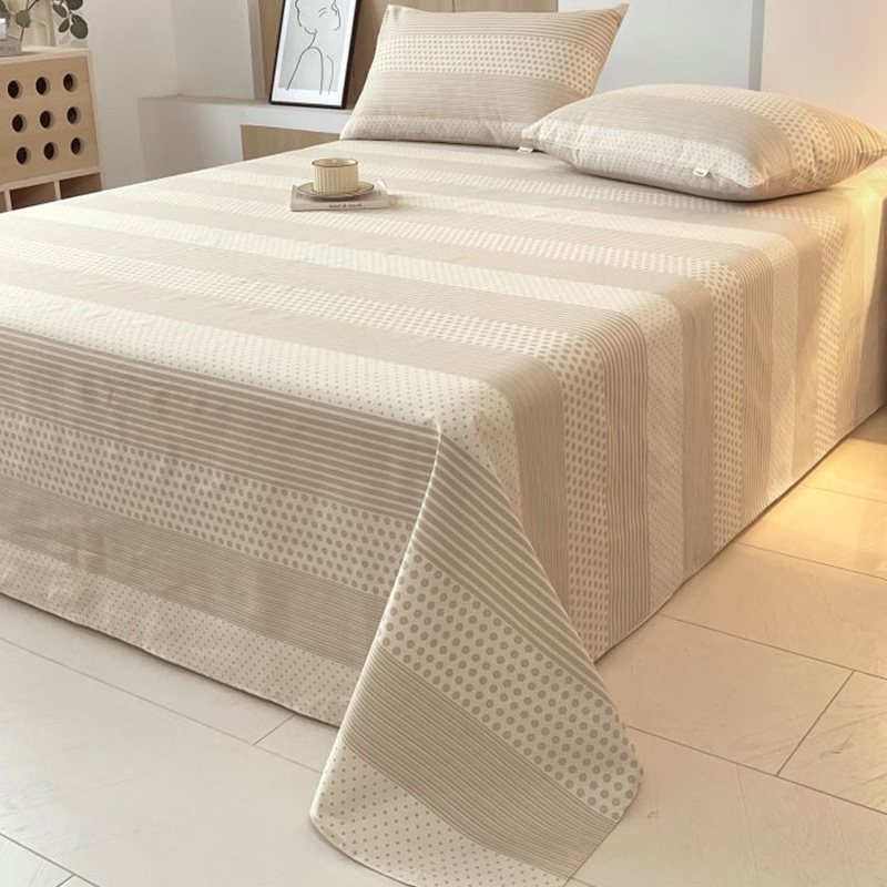 Sábana de tela gruesa vieja de algodón puro pieza individual 100 algodón engrosamiento lino dormitorio pieza individual traje de tres piezas Four Seasons Universal New