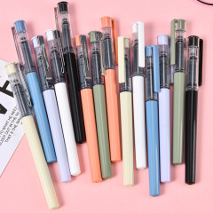 Morandi color system straight liquid rapid-dry ballpoint pen for students exams neutral pen office signature pen black advertising pen