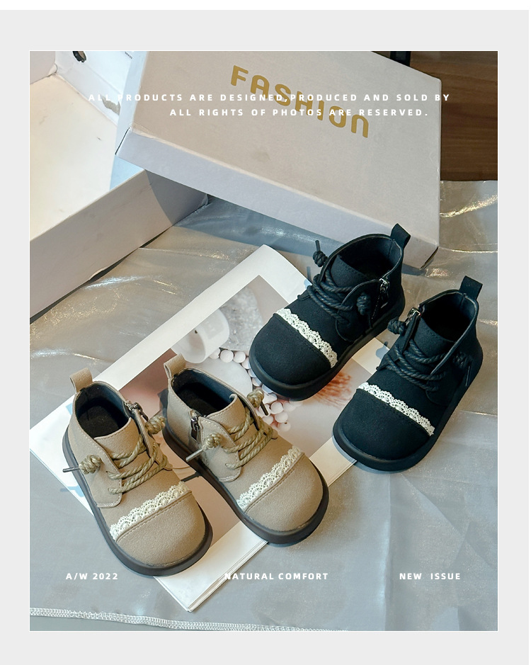 2024 autumn winter new girls' simple and stylish small leather boots, baby forest princess boots_voghion.com