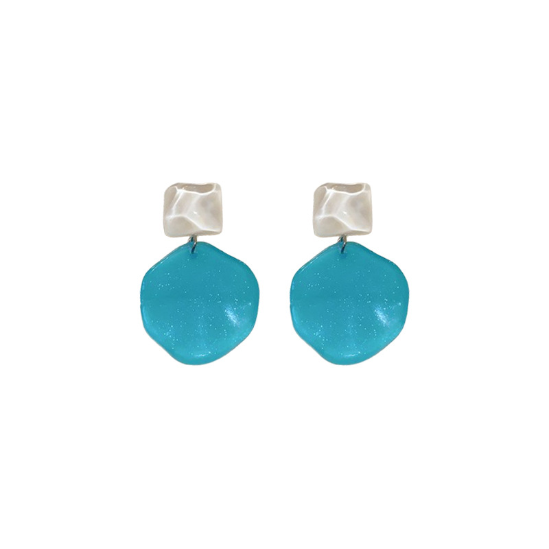 Pendientes de camarones en forma de diamante irregular con aguja de plata Pendientes de temperamento dulce femenino Pendientes de todo fósforo de moda femenina