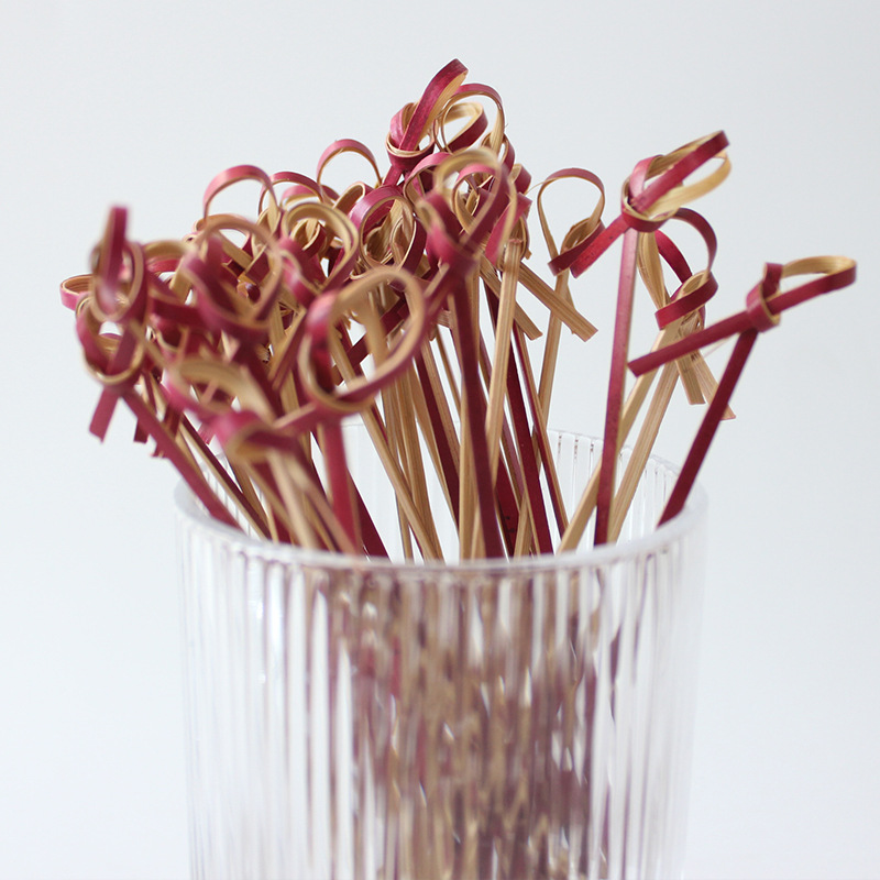 Verde Peel flor nudo Cadena 100 unids/pack azúcar cuerda de la flor roja negro nudo flor palo de bambú desechable al por mayor