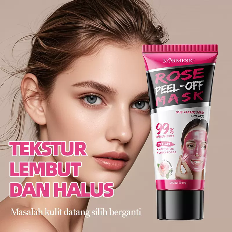 BPOM印尼KORMESIC玫瑰剥离面膜facial mask涂抹深度清洁跨境外贸