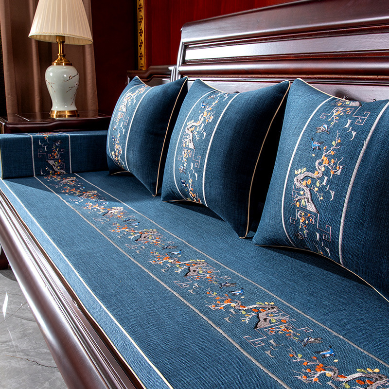 Rosewood sofá cojín nuevo estilo chino sofá de madera maciza funda de cojín muebles luohan cama Silla de látex esponja cojín antideslizante
