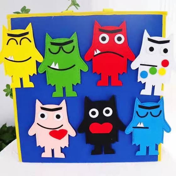 My Mood Monster Teaching aids Finger puppet gloves Children's toys Felt/non-woven DIY educational material bag