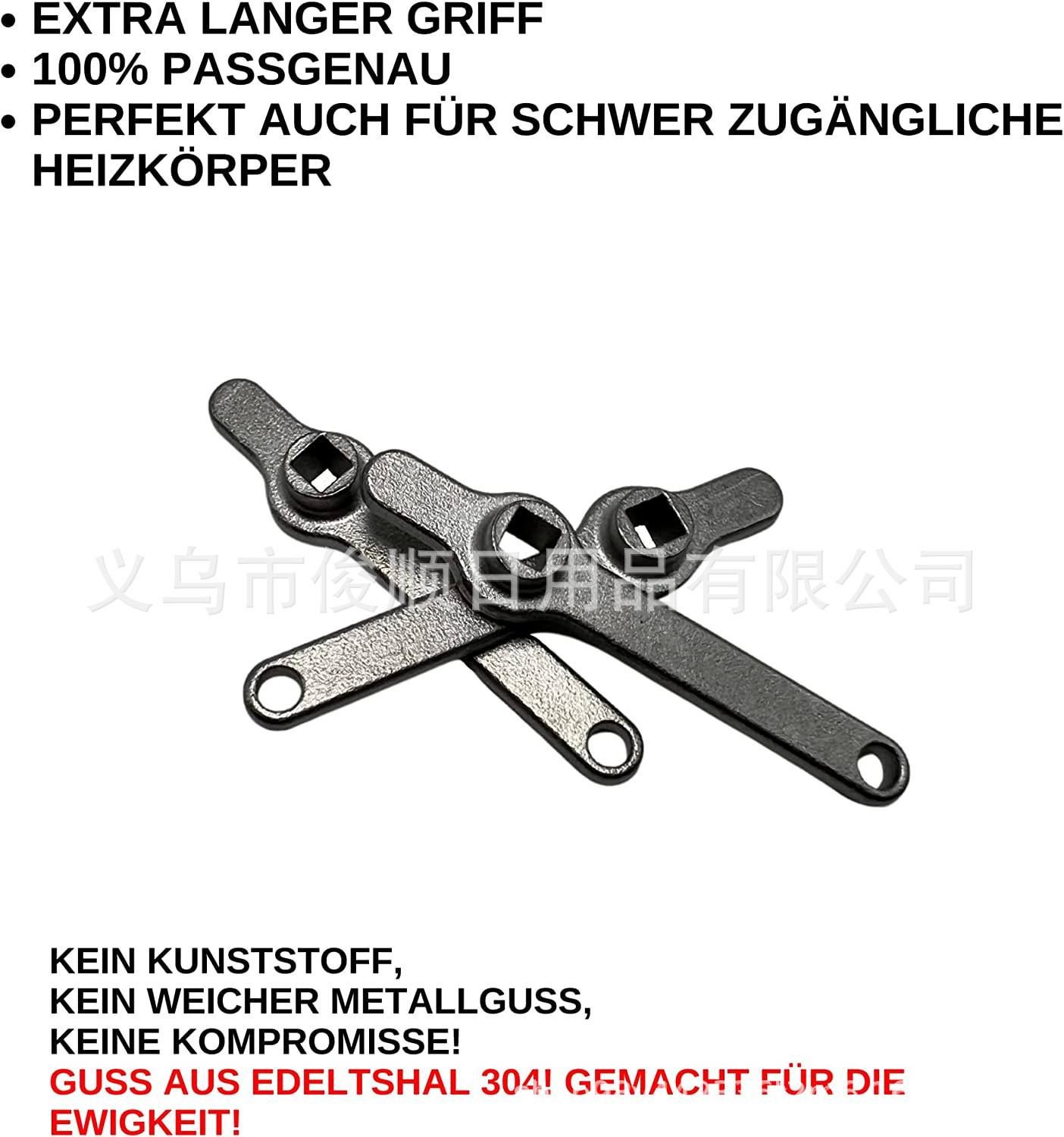 Manija de ventilación del radiador de acero inoxidable Manija de salida de aire del radiador llave cuadrada