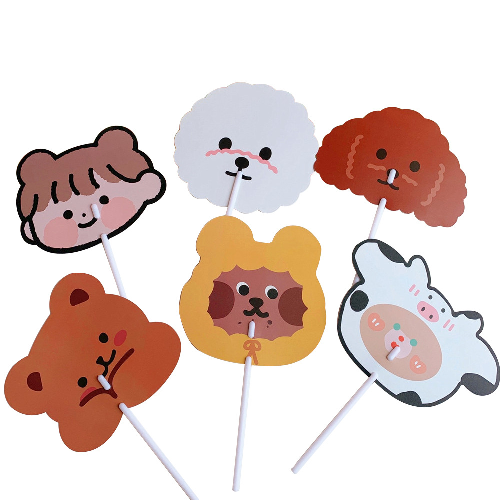 Japonés lindo oso conejito de dibujos animados ventilador niños estudiante de mano en forma de pequeño ventilador estudiante regalo pequeño ventilador redondo