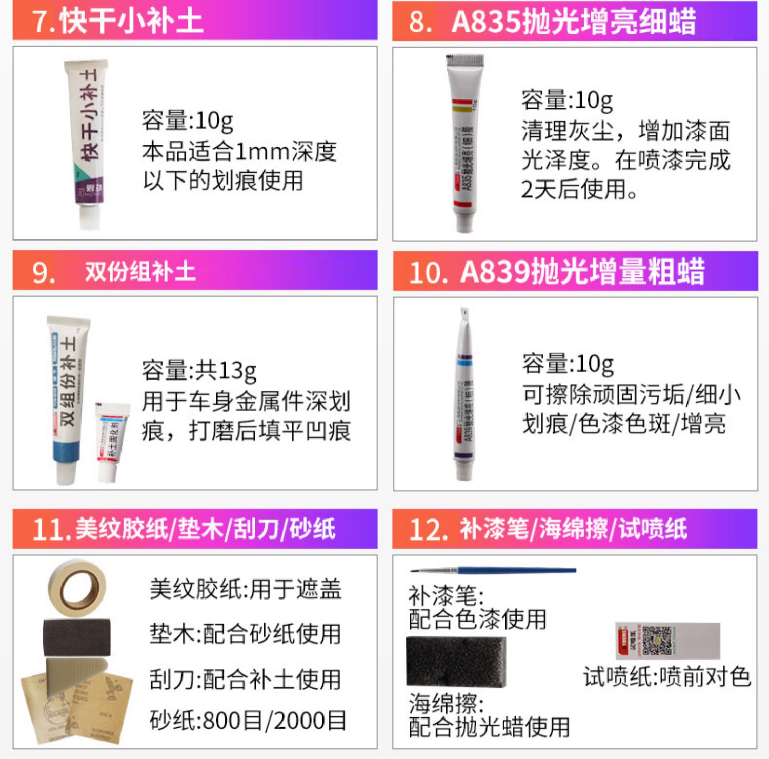 Chevrolet Malibu self-painting paint, Hao Sha White touch-up pen, car paint scratch repair, XL Interstate Gray, Snowy White