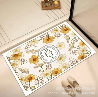 Bathroom Quick-Drying Absorbent Diatomaceous Earth Household Floor Mat Kitchen Toilet Entrance Carpet Bathroom Foot Mat Door Mat Non-Slip (Avtomobil döşəmə paspasları) - gzz-1-50x-80cm