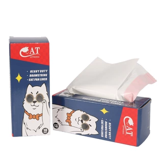 亚马逊新款猫砂盆垃圾袋大号加厚猫砂袋内衬抽绳猫屎加厚耐用便携