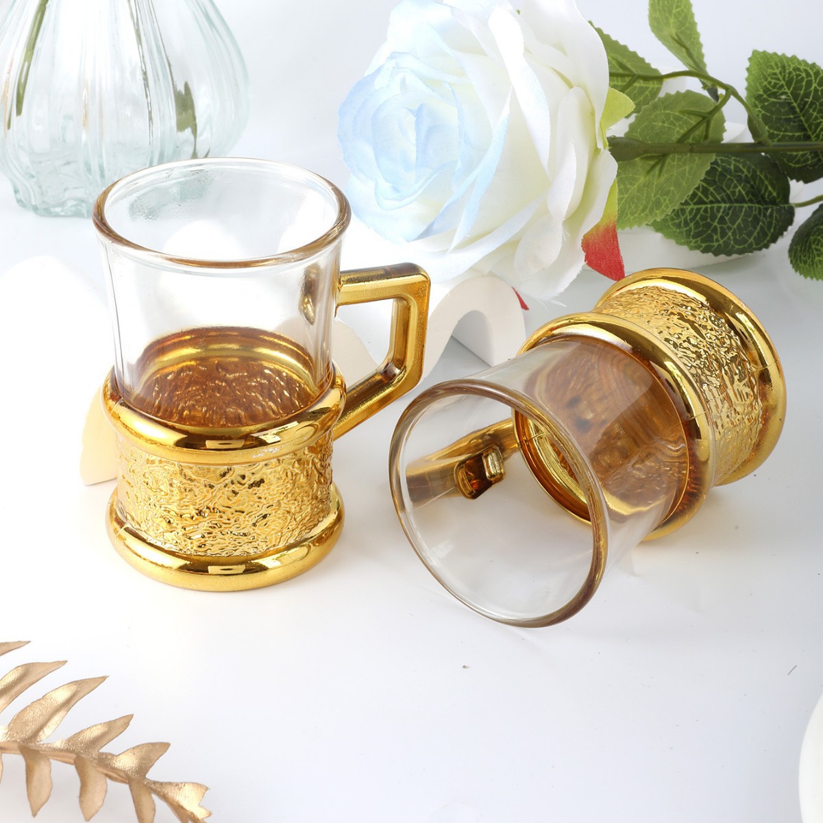 6 juegos de tazas de té negro de color esmalte de estilo europeo, tazas de café caseras, tazas de vino creativas, tazas de alta calidad