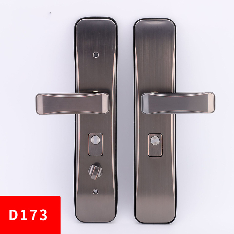 防盗门面板把手家用不锈钢 流线型双拉簧加厚门拉手大门锁具配件