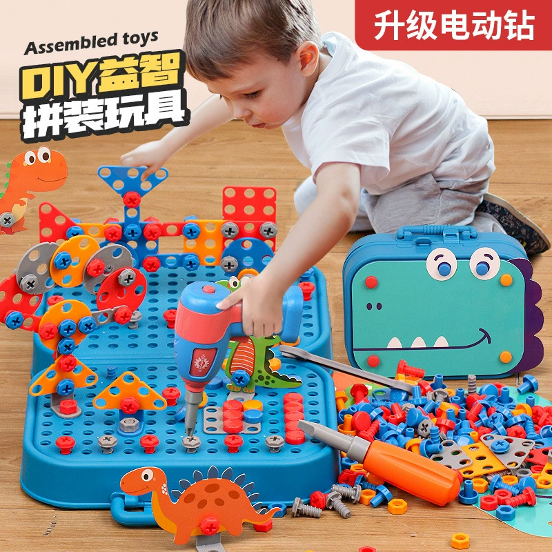 Constructor, electric drill, smart toy for training for boys, concentration