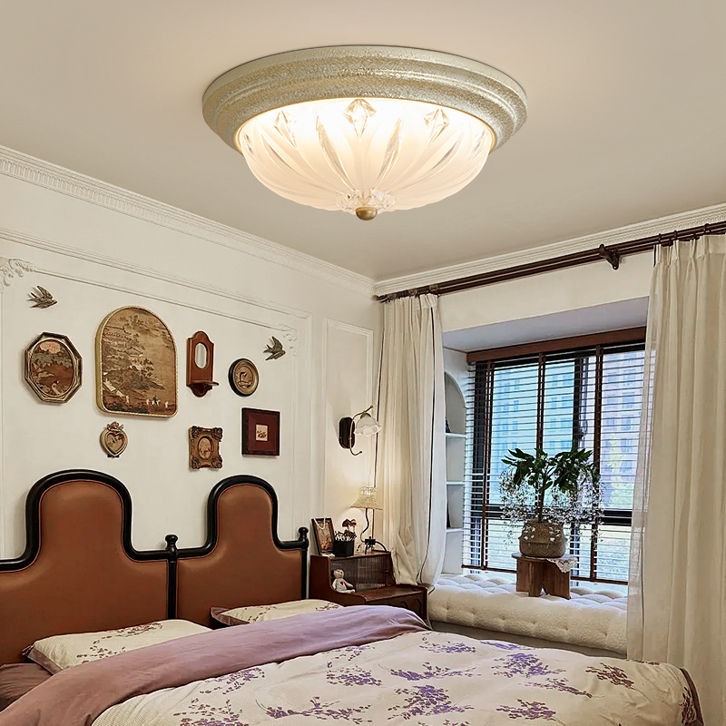 Lámpara de techo de campo americano, luz de pasillo de balcón, luz de entrada de pasillo, luz de techo led de hierro rural simple