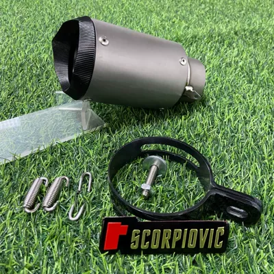 Motorcycle exhaust pipe — 250RR NINJA400 R3 tornado - ar-titanium-alloy-tip-60mm-carbon-fiber-clamp