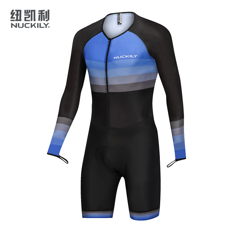 NUCKILY New One-piece Long-sleeved Riding Suit Bicycle Spring Summer Autumn Riding Shorts Riding Sweatshirt