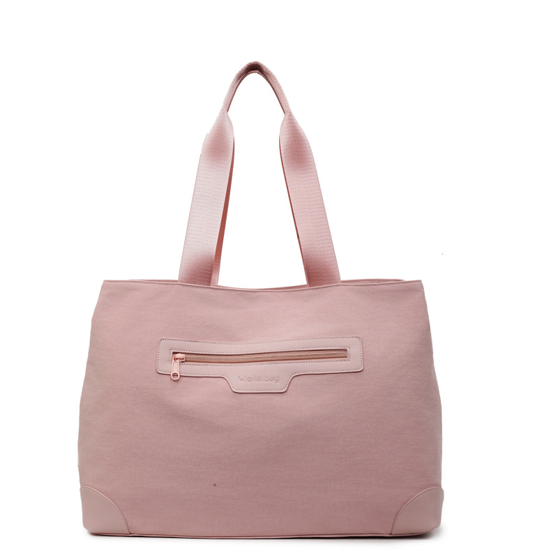 Nuevo tipo de tela casuales de mujer de hombro bolsa de viaje corto de gran capacidad de color sólido bolsa de equipaje ligero de mujer