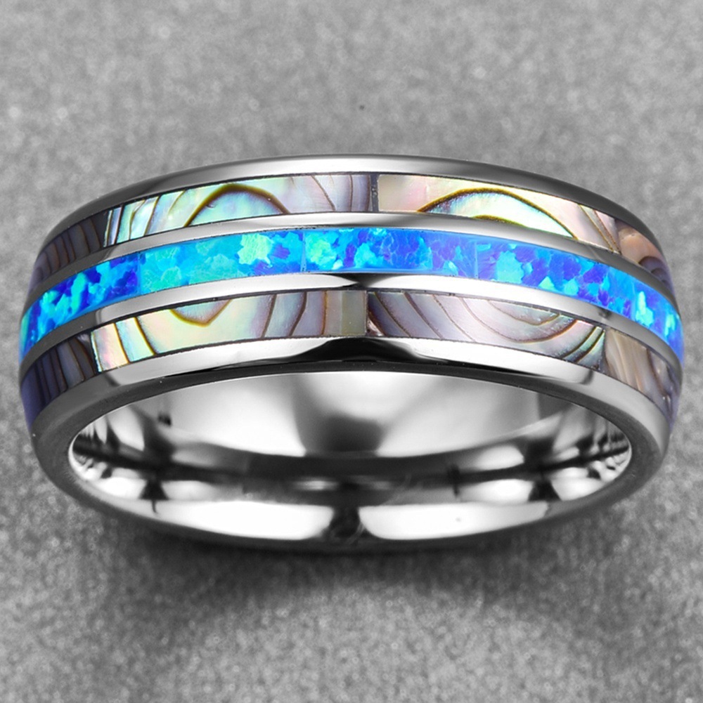 12, 13, 6 Ring Size 1 Piece Quantity Daily Occasion Simple Style Round Color Block Stainless Steel Unisex Rings