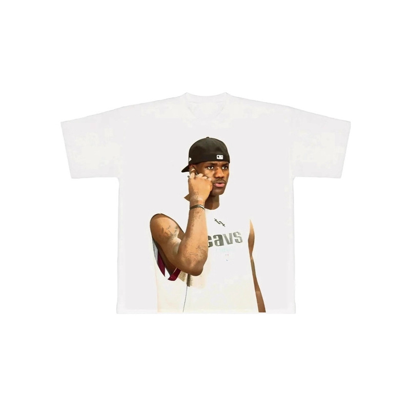 Lij*Lebron James American Retro Digital Direct Spray Loose and Versatile New Pure Cotton Boys' Short Sleeves Lij*Lebron James American Retro Digital Direct Spray Loose and Versatile New Pure Cotton Boys' Short Sleeves