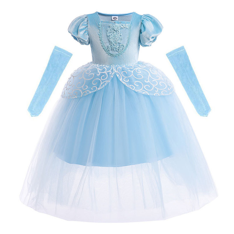 Cinderella embroidered dress to send sleeves Cinderella mesh Halloween role-playing girl dress a generation of hair