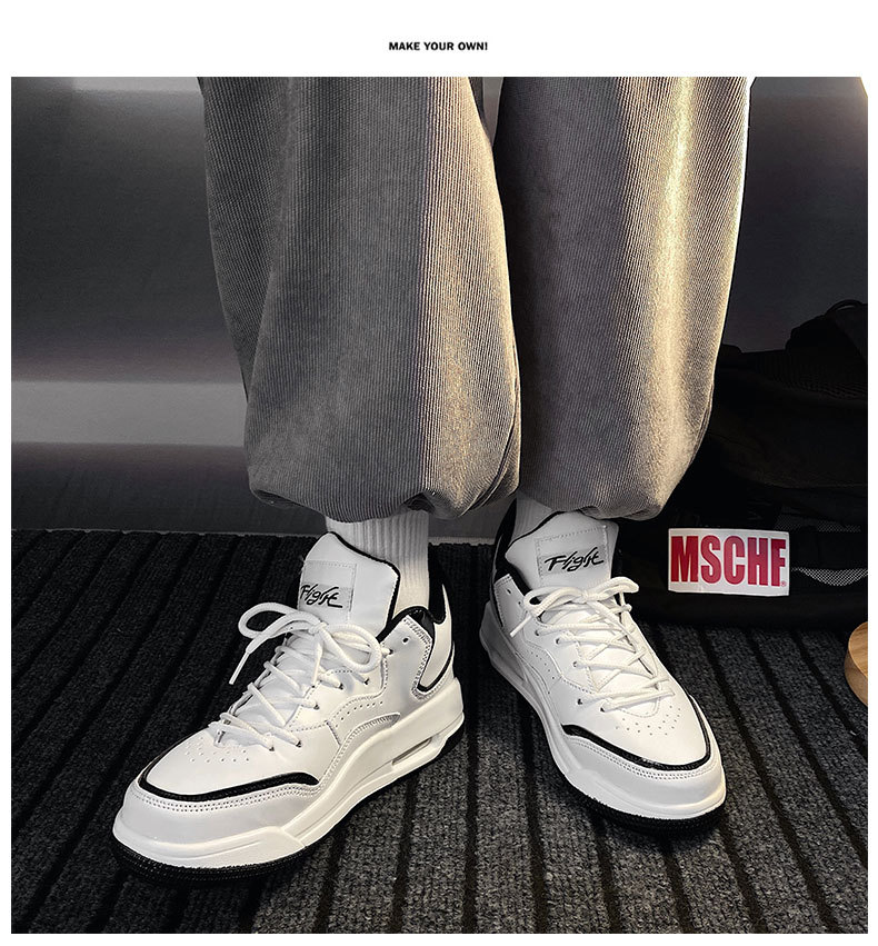 A J Chaussures de basket-ball tendance pour hommes True Ai r Coussin Chaussures de sport chinoises Couple chaussures blanches en cuir collant froid une pièce livraison directe_voghion.com