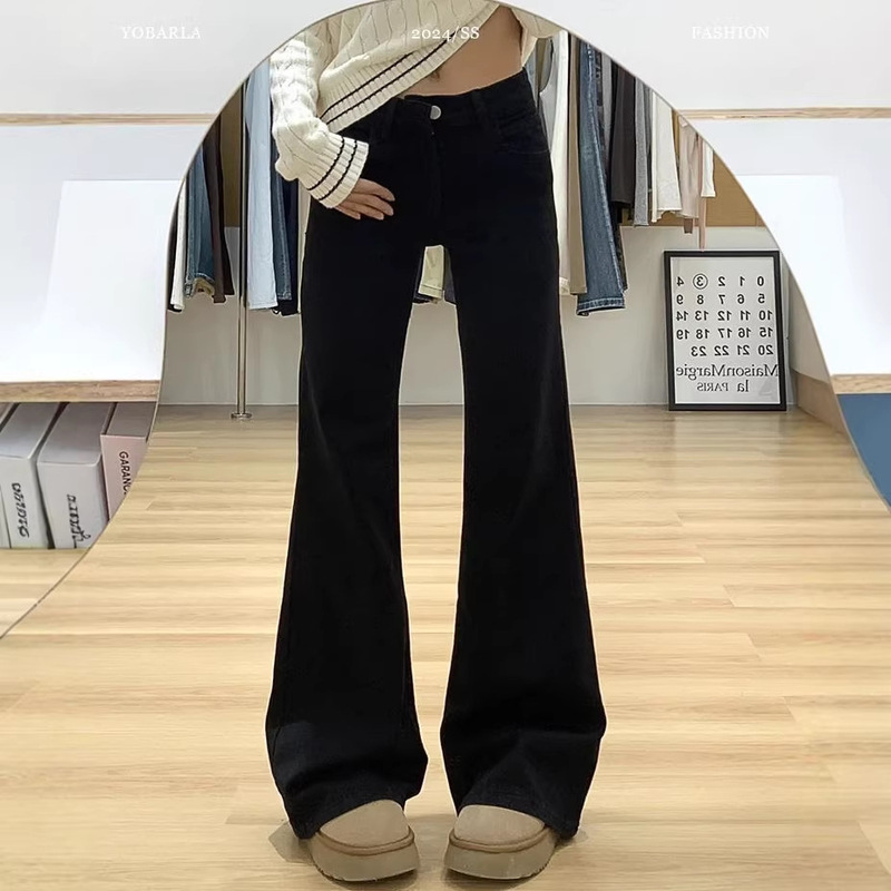 American-Style Black Flared Jeans for Women, 2026 New Model, Plus-Size, Slimming, Loose Fit, Not Tight on the Legs, Straight-Leg Flared Pants American-Style Black Flared Jeans for Women, 2026 New Model, Plus-Size, Slimming, Loose Fit, Not Tight on the Legs, Straight-Leg Flared Pants