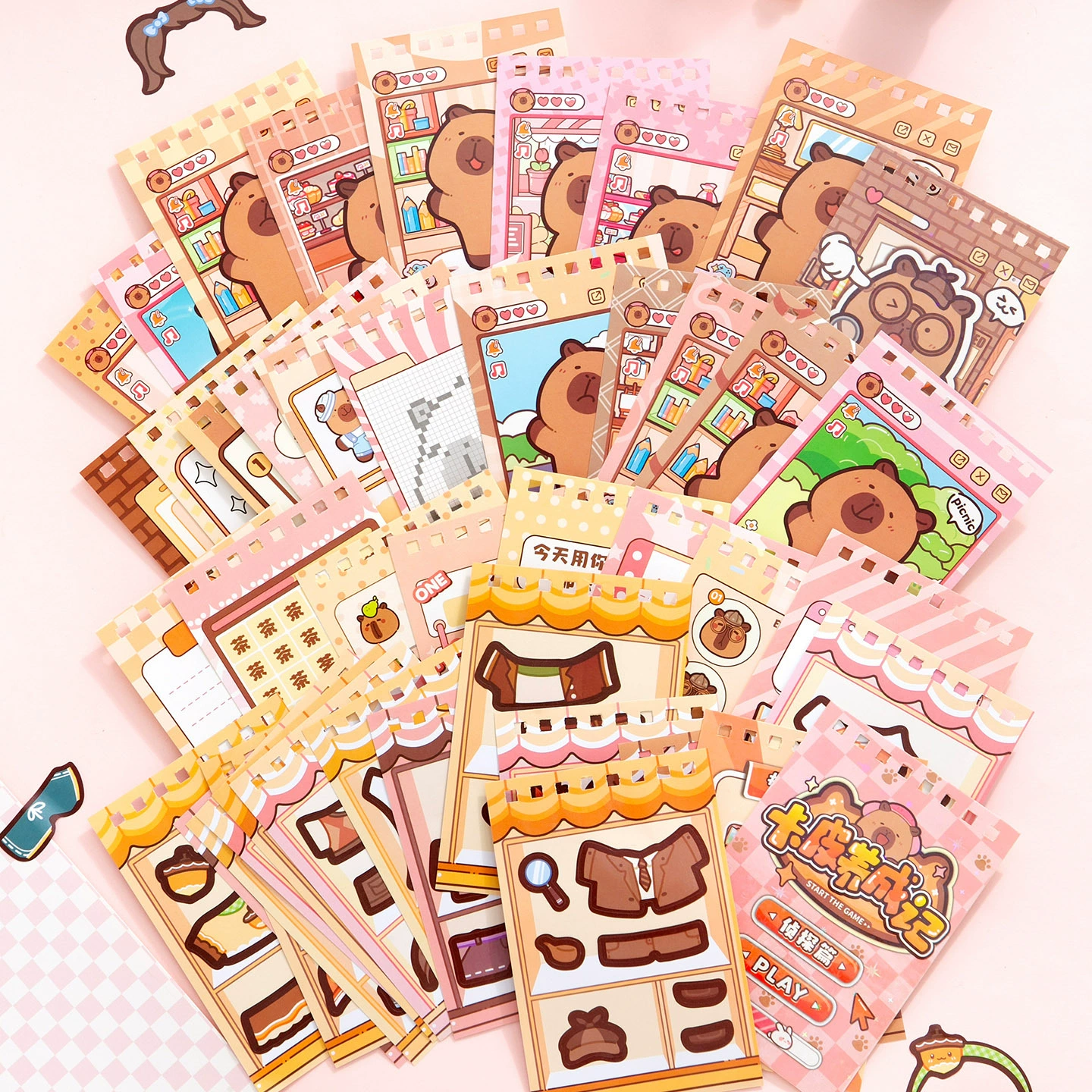 Kapibala Развитие Запись Наряд Stickers Творческая Детская Забава Раскраска Игровая Сцена Наклейки Этот Материал
