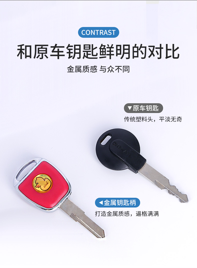 Key Handle Replacement Head Metal Key Modification Broken Handle Anti-Theft Door Motorcycle Personalized Luminous Key Cover