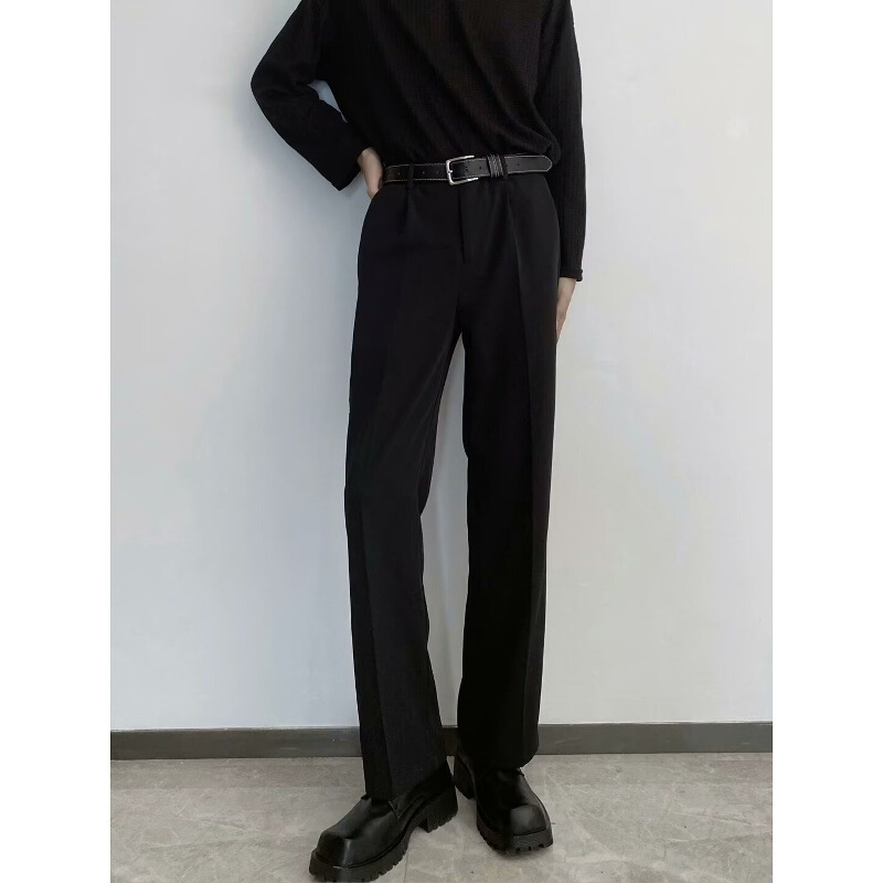 Plus-Size Men's Non-Iron Business Casual Formal Dress Pants Black