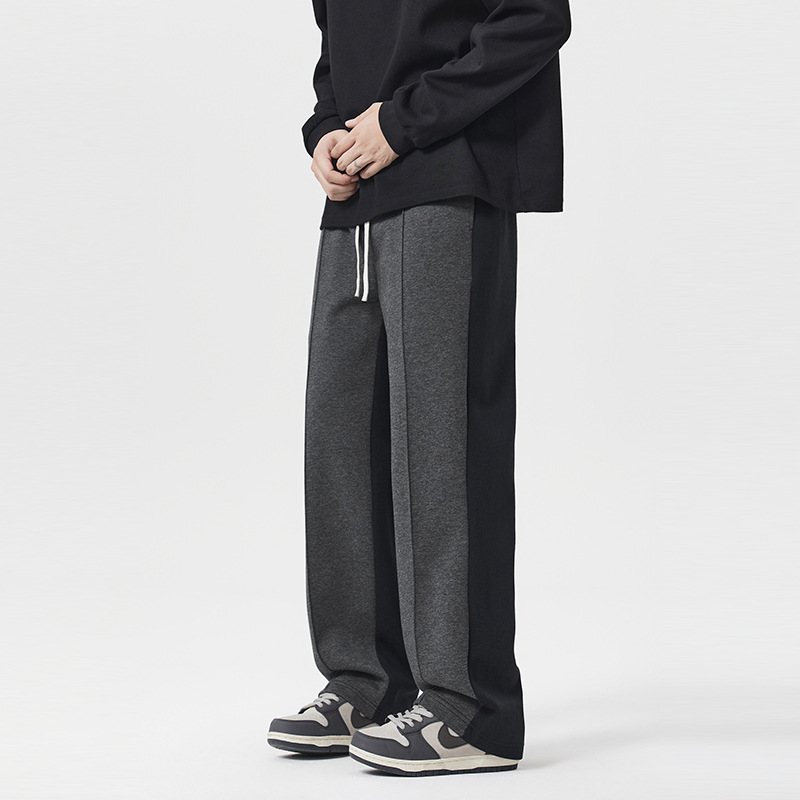 Nuevos pantalones pesados de estilo masculino estilo de moda casual diseño de pantalones de dos colores sueltos pantalones deportivos rectos versátiles