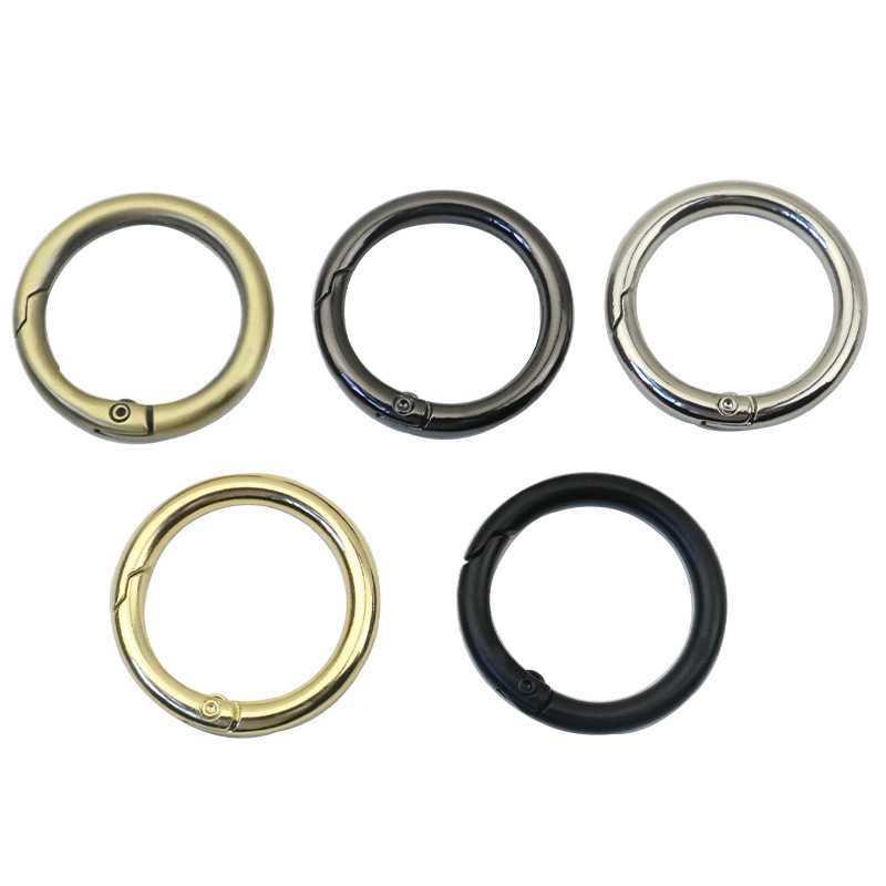 Línea de 4mm de espesor hebilla de resorte de aleación de zinc de 1 pulgada de diámetro interior de 25mm anillo abierto accesorios de hardware de equipaje anillo de resorte