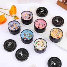 跨境香薰蜡烛晶石干花植物蜡黑色麋鹿铁罐装固体香氛蜡结婚伴手礼