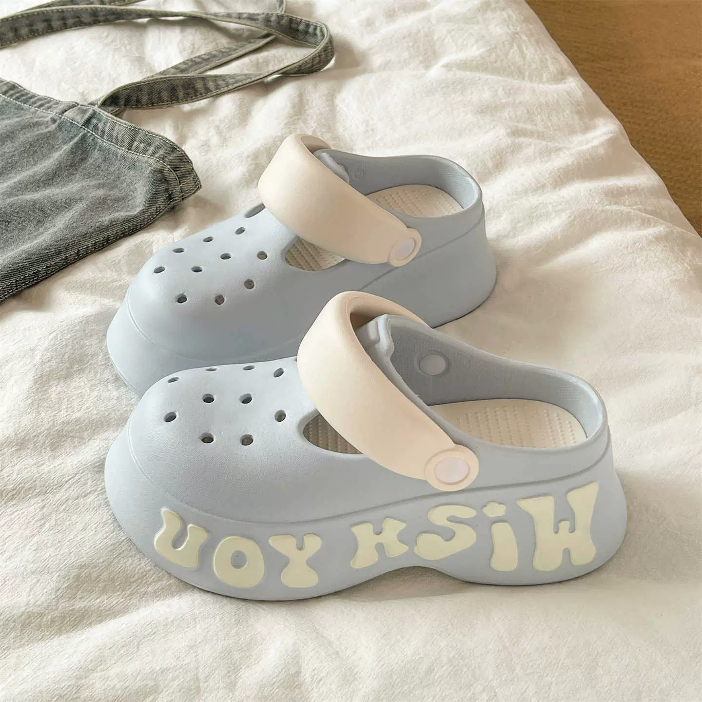 超火2025绝美洞洞鞋泡泡玛特新款增高厚底凉拖鞋女夏外穿eva防滑