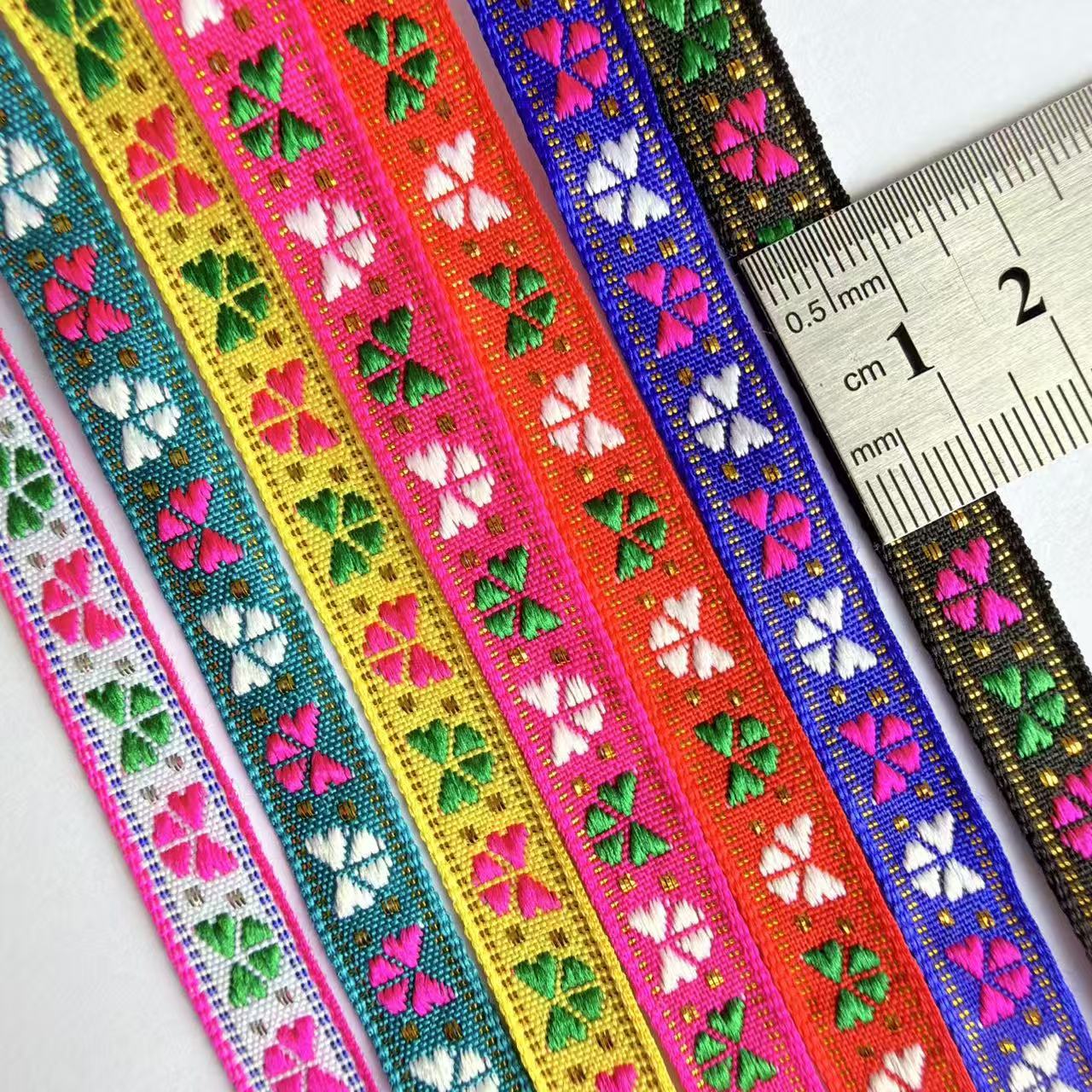 Cinta Jacquard de Estilo Étnico de 1 cm, Nylon, Decorativa, para Ropa y Manualidades image 3
