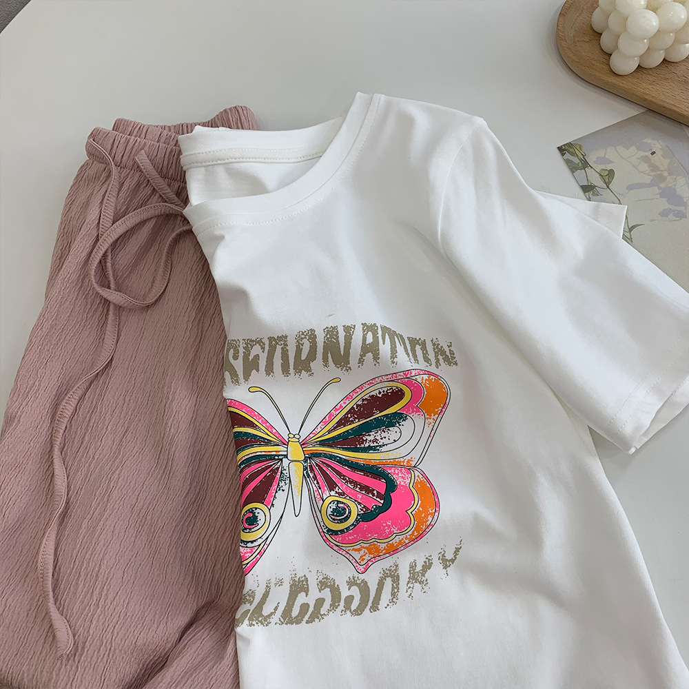 Butterfly Print T-Shirt in Action