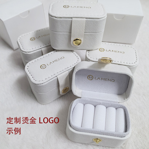 Mini Ring Storage Box Portable Travel Handheld Multi-Ring Small Box Flip Lid Clasp Ring Jewelry Box