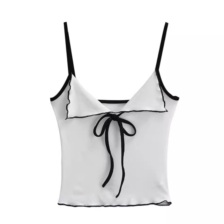 Short tank top with bow