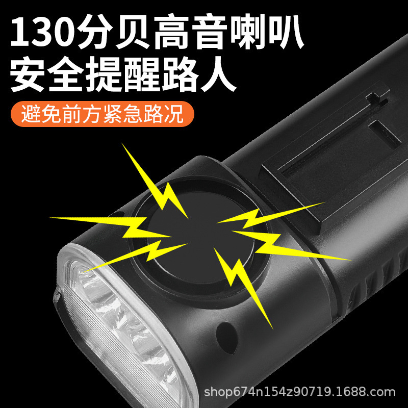 Luz de la bicicleta de carga USB cuerno faro T6 Pantalla de potencia de la bici de montaña de conducción nocturna equipo de equitación de iluminación