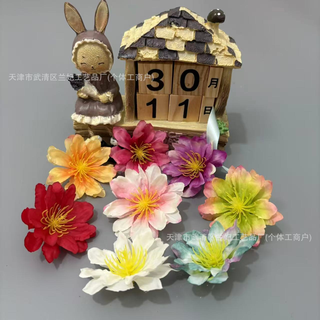 仿真油画火焰牡丹 花盒配花舞蹈服装饰品拍摄道具DIY头饰假花簪花