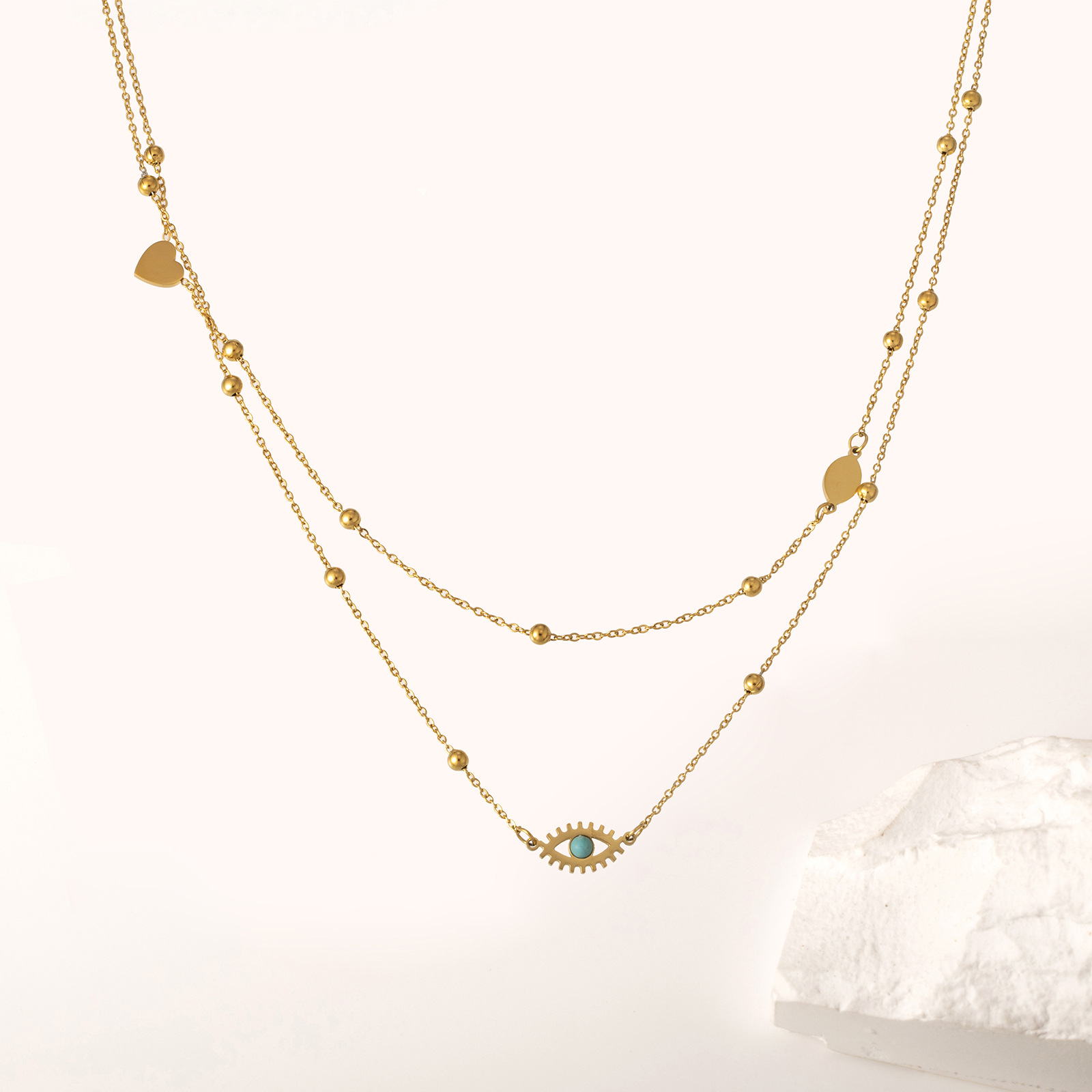 Ethnic Style Eye Stainless Steel Titanium Steel Plating Necklace 1 Piece